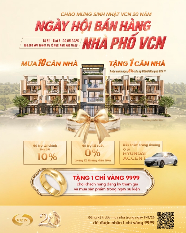 CHÀO MỪNG SINH NHẬT 20 NĂM VCN – BÙNG NỔ NGÀY HỘI BÁN HÀNG NHÀ PHỐ VCN