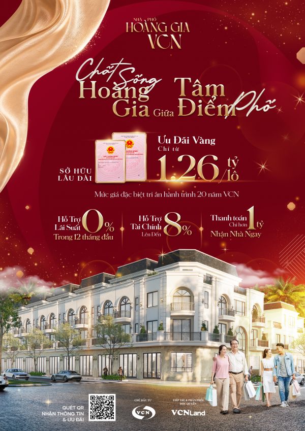 Nhà phố Hoàng Gia VCN – KDC Phú Mỹ Lộc chỉ từ 1,26 tỷ/lô: Cơ hội an cư trung tâm Tam Quan