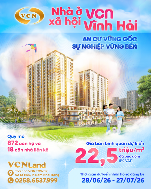 NHÀ Ở XÃ HỘI VCN VĨNH HẢI - CHUẨN MỰC AN CƯ