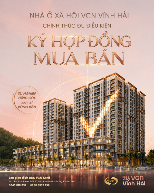 NHÀ Ở XÃ HỘI VCN VĨNH HẢI CHÍNH THỨC ĐỦ ĐIỀU KIỆN KÝ HỢP ĐỒNG MUA BÁN