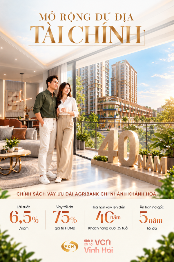 GIẢI PHÁP TÀI CHÍNH TỪ AGRIBANK KHÁNH HÒA CHO NHÀ Ở XÃ HỘI VCN VĨNH HẢI