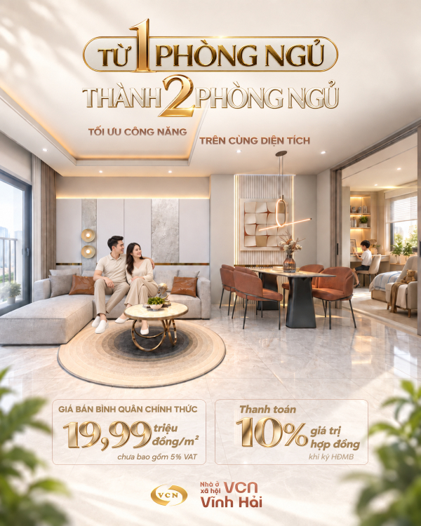 TỪ 1 PHÒNG NGỦ THÀNH 2 PHÒNG NGỦ: TỐI ƯU CÔNG NĂNG TRÊN CÙNG DIỆN TÍCH