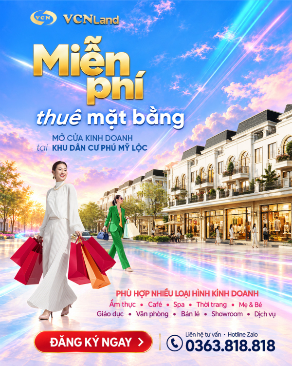 MIỄN PHÍ THUÊ MẶT BẰNG 3 NĂM- ĐỒNG HÀNH CÙNG HỘ KINH DOANH TẠI KHU DÂN CƯ PHÚ MỸ LỘC