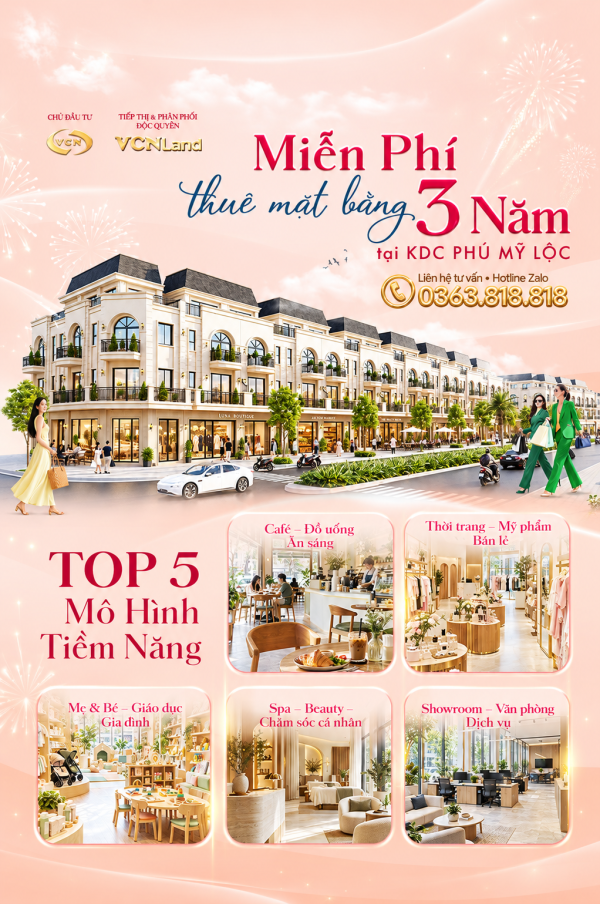 PHÚ MỸ LỘC CHO THUÊ MẶT BẰNG MIỄN PHÍ 3 NĂM – CƠ HỘI KINH DOANH TẠI TAM QUAN