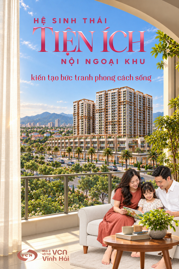 NHÀ Ở XÃ HỘI VCN VĨNH HẢI: HỆ SINH THÁI TIỆN ÍCH, KẾT NỐI THUẬN TIỆN TẠI BẮC NHA TRANG